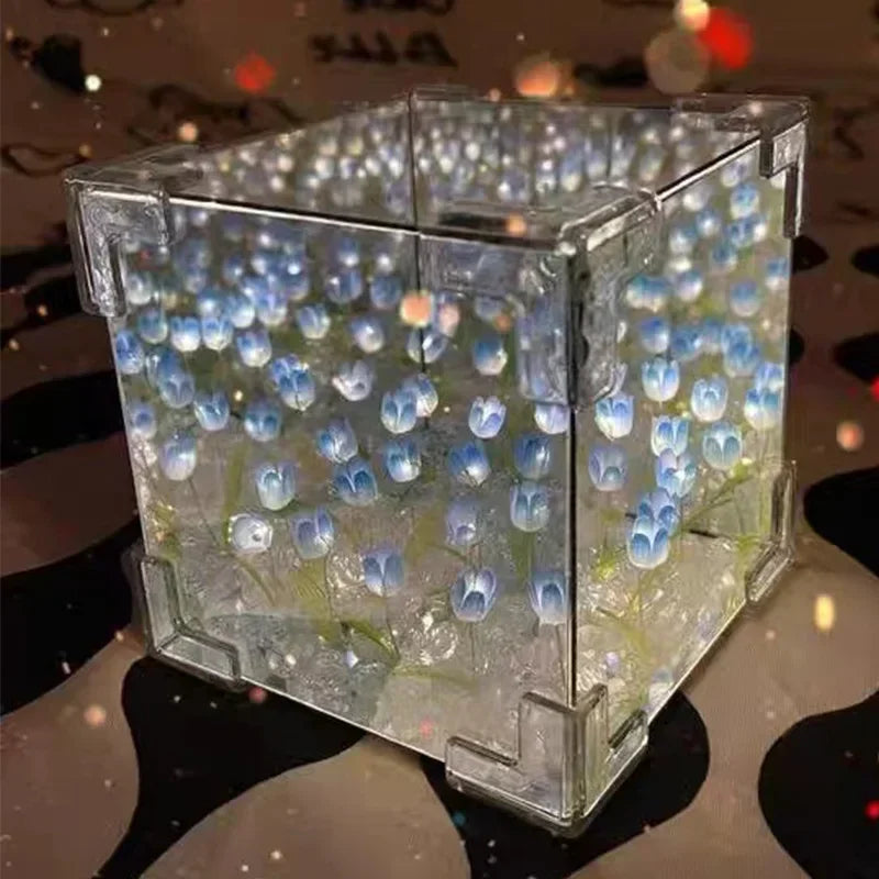 Creative DIY Tulip Flower Sea Cube 3D Night Lamp – Material Kit