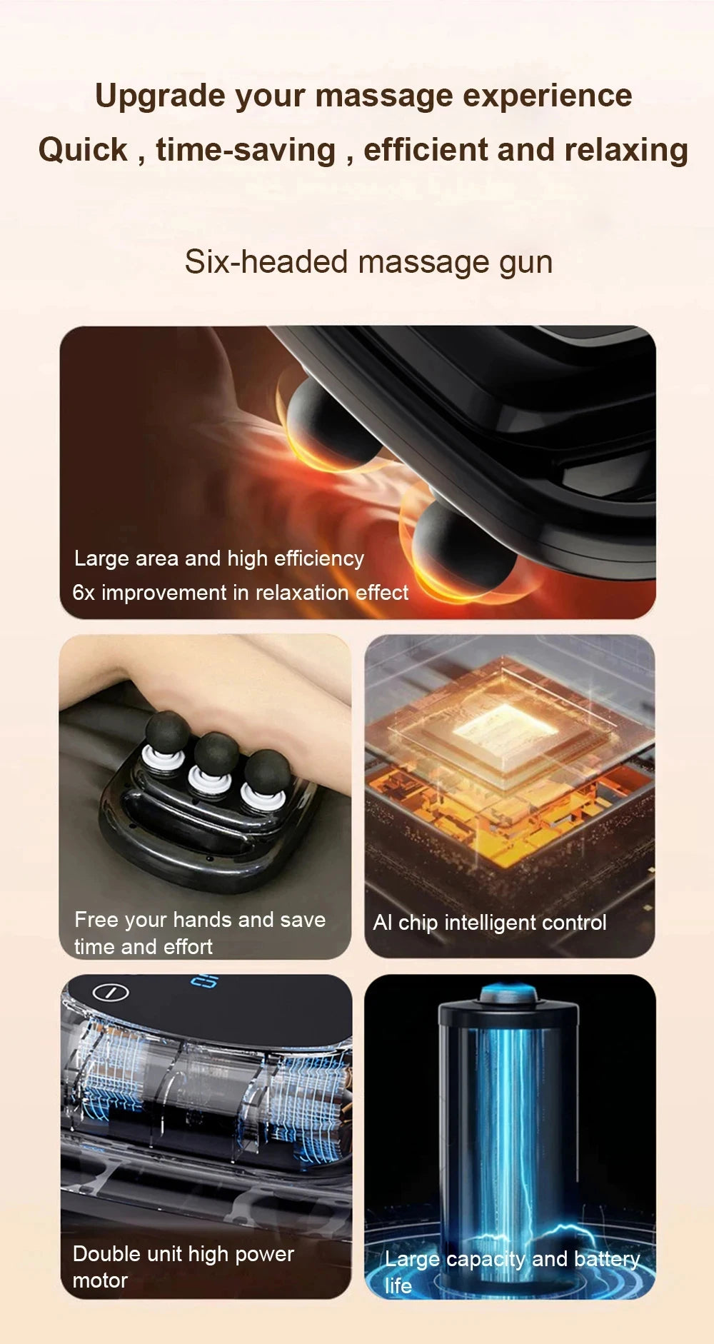 6-Head Massage Gun – Deep Tissue Muscle Relief Cavello & Co.