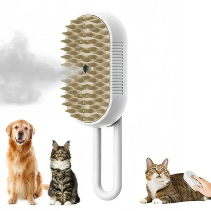 3-in-1 Pet Spray Massage Brush – Steam, Groom, and Remove Hair Cavello & Co.