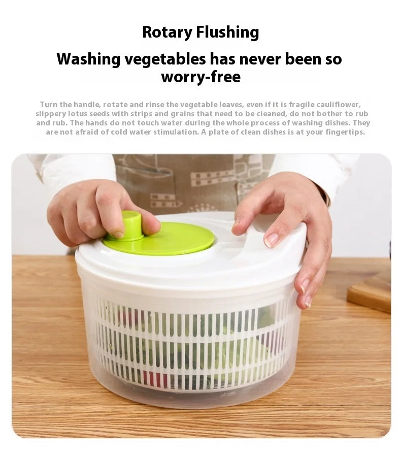 Multifunctional Manual Vegetable Dehydrator – Salad Spinner with Drain Basket 