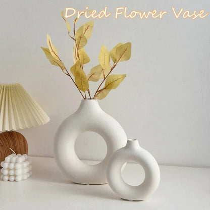 Creative Donut-Shaped Vase – Nordic Style Minimalist Decoration 