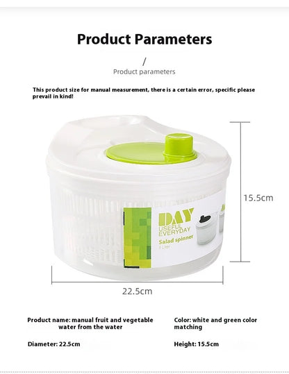 Multifunctional Manual Vegetable Dehydrator – Salad Spinner with Drain Basket 