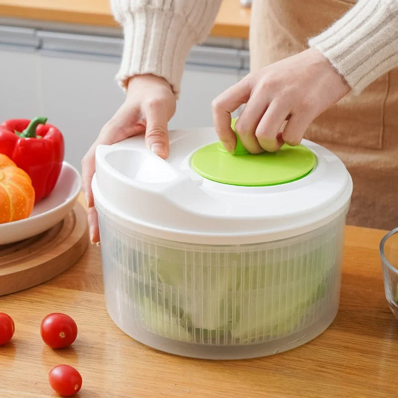 Multifunctional Manual Vegetable Dehydrator – Salad Spinner with Drain Basket 