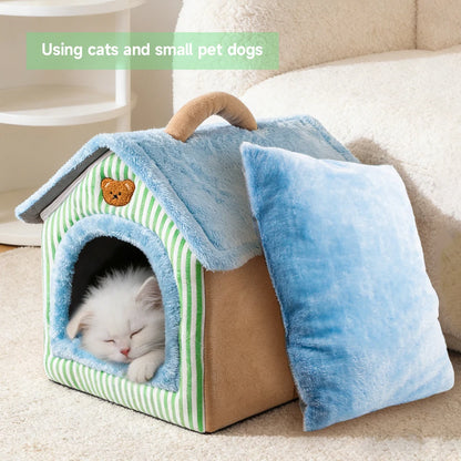 Foldable Pet House – Removable & Washable Cat and Dog Bed 
