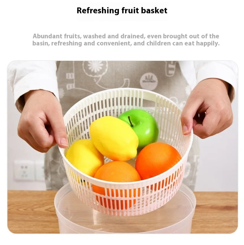 Multifunctional Manual Vegetable Dehydrator – Salad Spinner with Drain Basket 