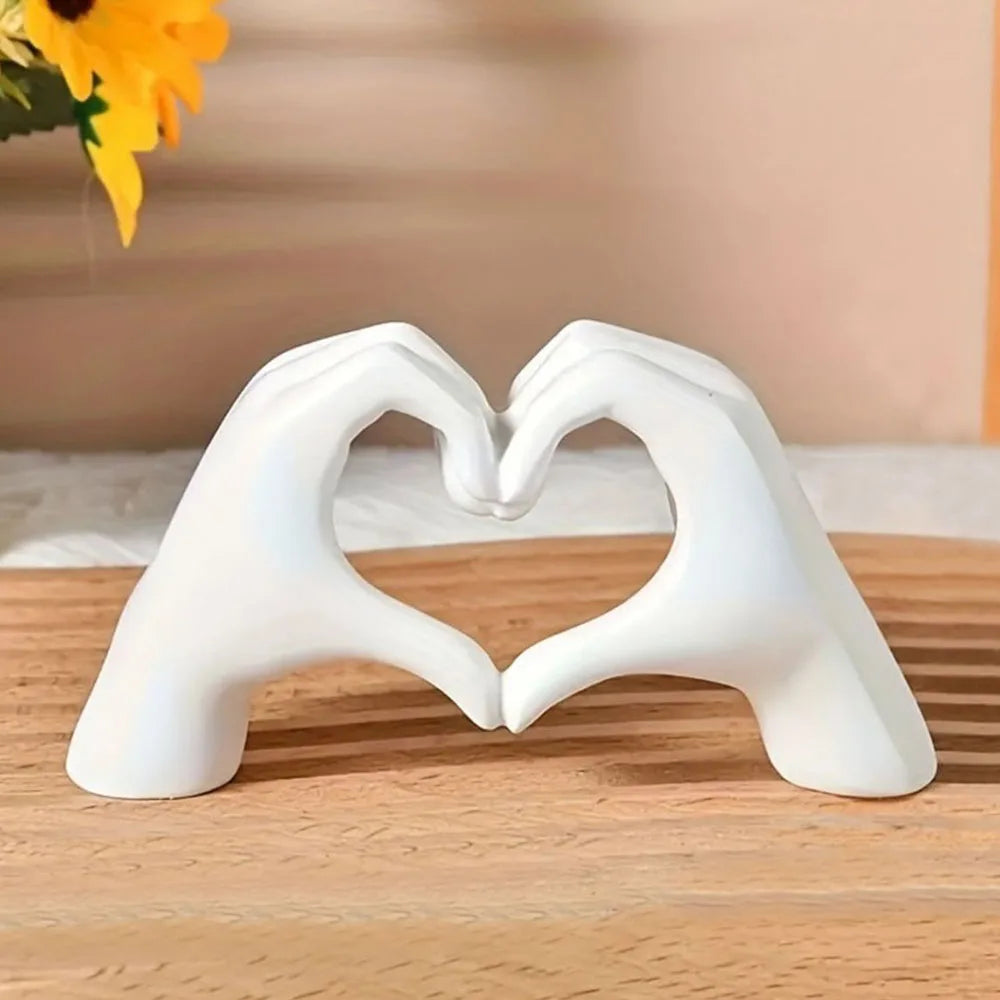 Resin Love Gesture Sculpture – Nordic Style Desktop Decoration 