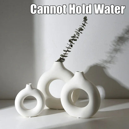 Creative Donut-Shaped Vase – Nordic Style Minimalist Decoration 