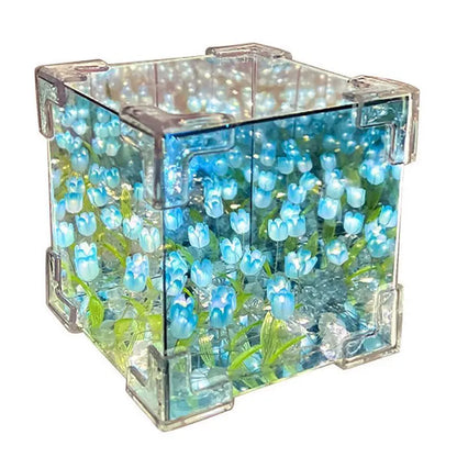 Creative DIY Tulip Flower Sea Cube 3D Night Lamp – Material Kit 