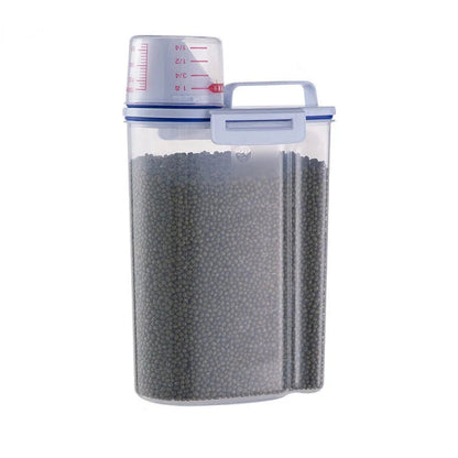 Dog & Cat Food Storage Pail – 1.5kg/2kg Plastic Container with Measuring Cup Cavello & Co.