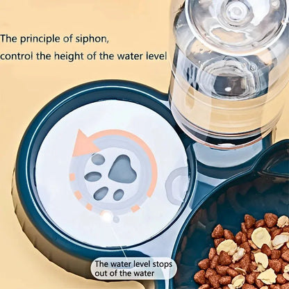 3-in-1 Pet Bowl with Water Feeder – Tilted Cat & Dog Food and Water Set Cavello & Co.