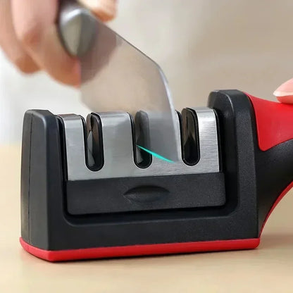 3-Segment Knife Sharpener – Stainless Steel Kitchen Tool 
