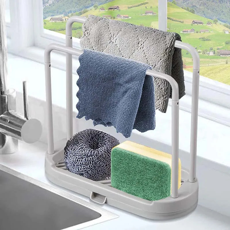 Kitchen Rag Drain Stand – Sink Storage Organizer (1/2/3PCS) 