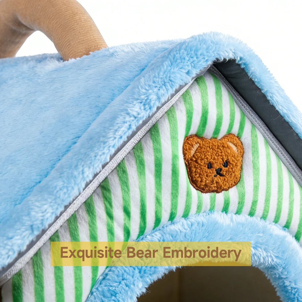 Foldable Pet House – Removable & Washable Cat and Dog Bed 