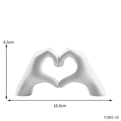 Resin Love Gesture Sculpture – Nordic Style Desktop Decoration 