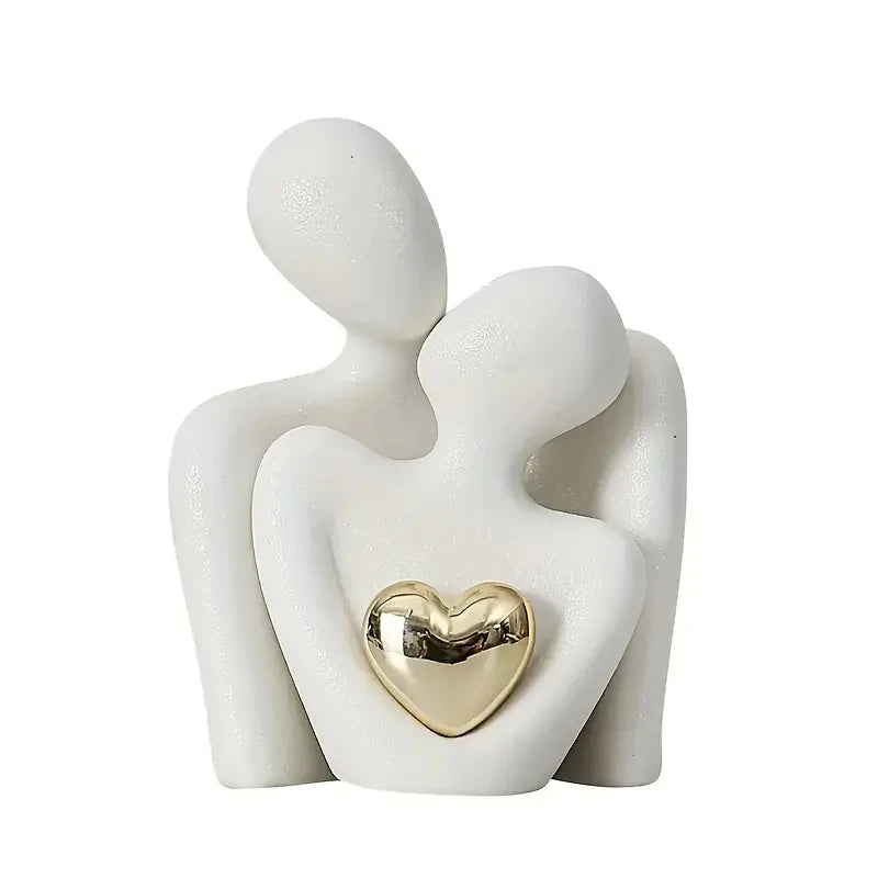 Romantic Love Embrace Statue – Couple Ornament Decoration (1Pc) 