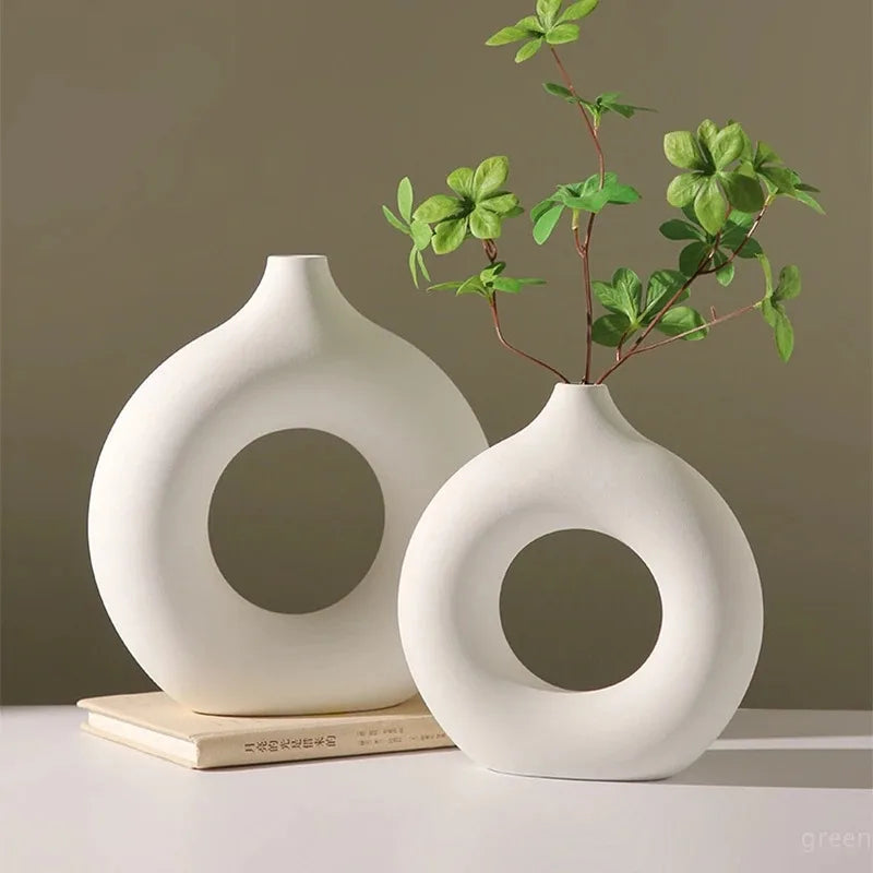 Creative Donut-Shaped Vase – Nordic Style Minimalist Decoration 