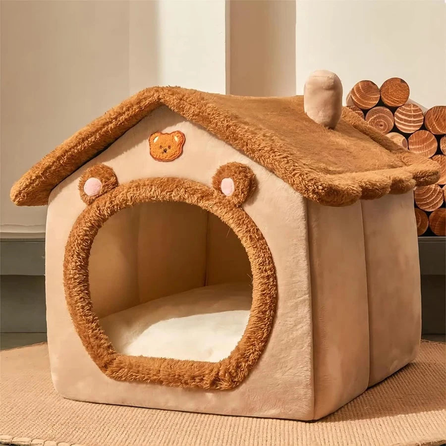 Foldable Pet House – Removable & Washable Cat and Dog Bed 