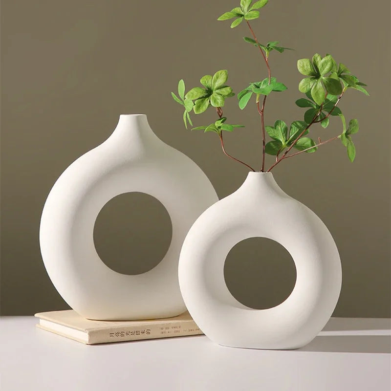 Creative Donut-Shaped Vase – Nordic Style Minimalist Decoration 