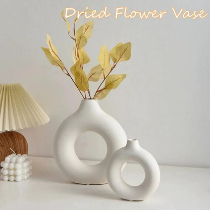 Creative Donut-Shaped Vase – Nordic Style Minimalist Decoration 