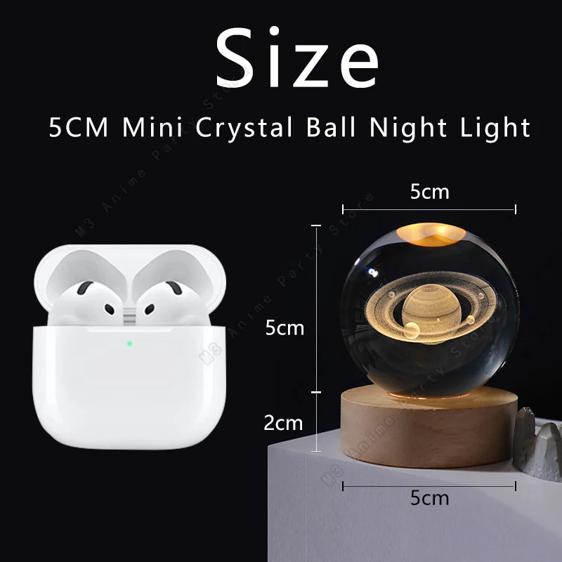 3D Crystal Ball LED Night Light – Glowing Galaxy Lamp (5cm) 