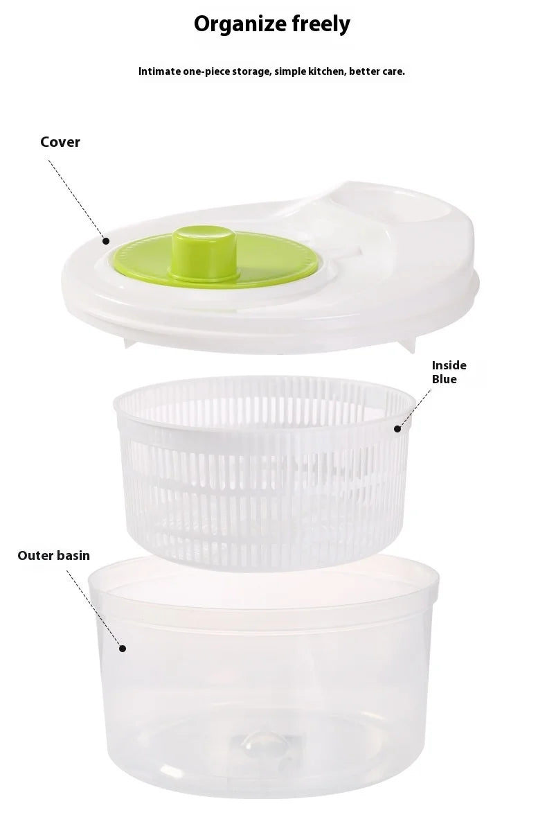 Multifunctional Manual Vegetable Dehydrator – Salad Spinner with Drain Basket 