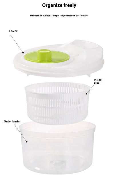 Multifunctional Manual Vegetable Dehydrator – Salad Spinner with Drain Basket 