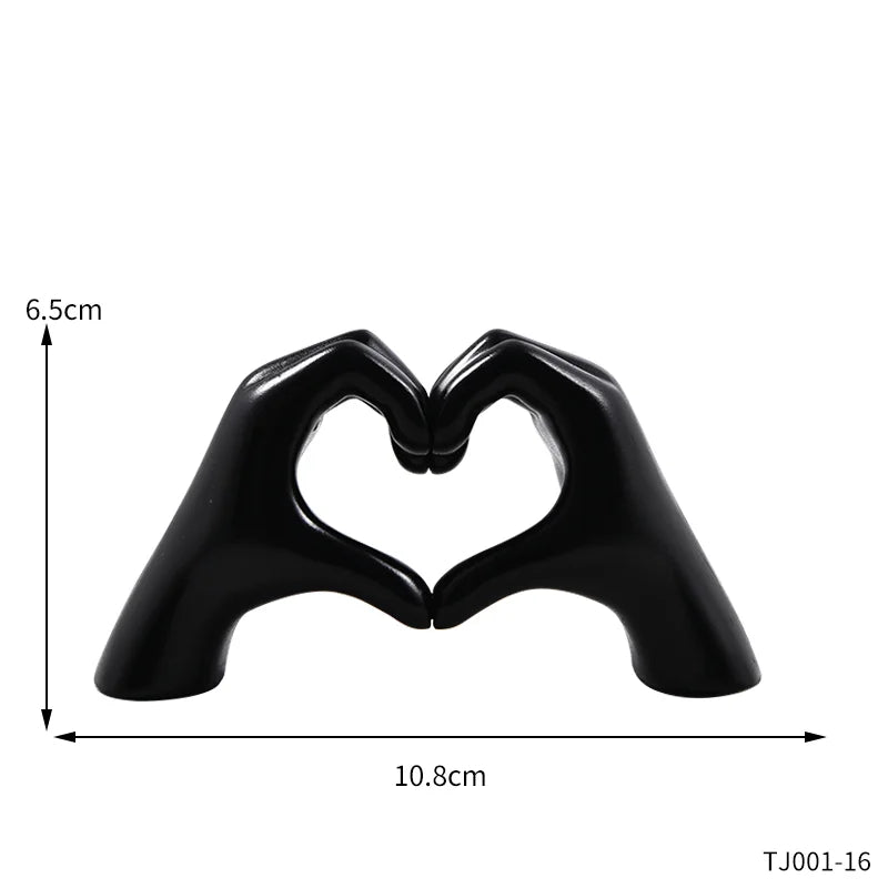 Resin Love Gesture Sculpture – Nordic Style Desktop Decoration 