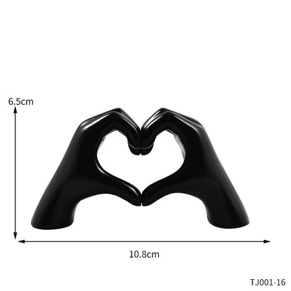 Resin Love Gesture Sculpture – Nordic Style Desktop Decoration 