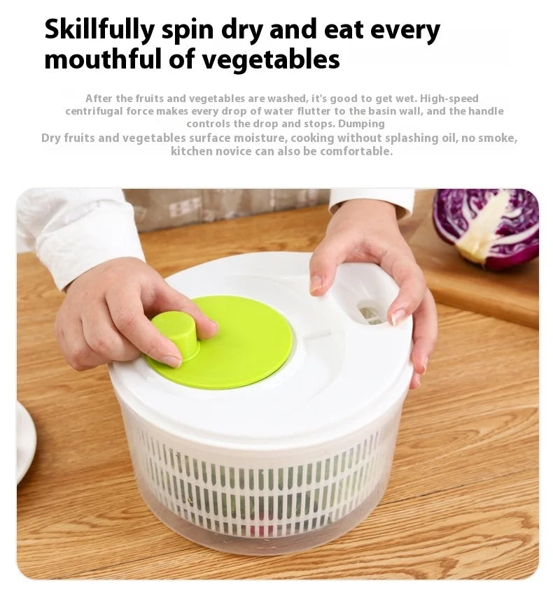 Multifunctional Manual Vegetable Dehydrator – Salad Spinner with Drain Basket 