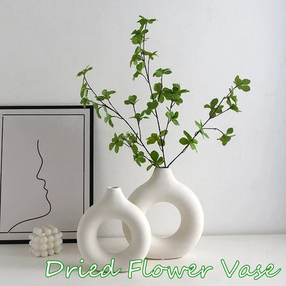 Creative Donut-Shaped Vase – Nordic Style Minimalist Decoration 