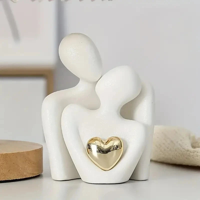 Romantic Love Embrace Statue – Couple Ornament Decoration (1Pc) 