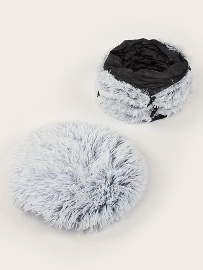 Winter Plush Cat Bed with Tunnel – Fluffy Donut & Peekhole Design Cavello & Co.