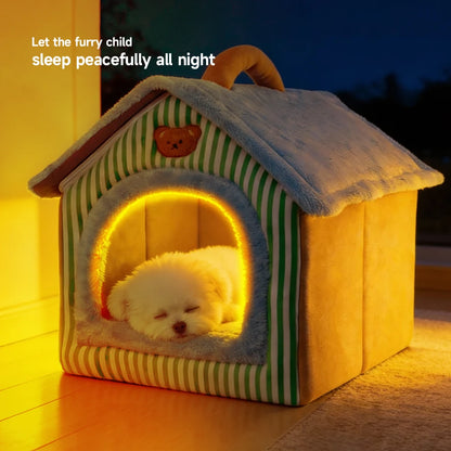 Foldable Pet House – Removable & Washable Cat and Dog Bed 