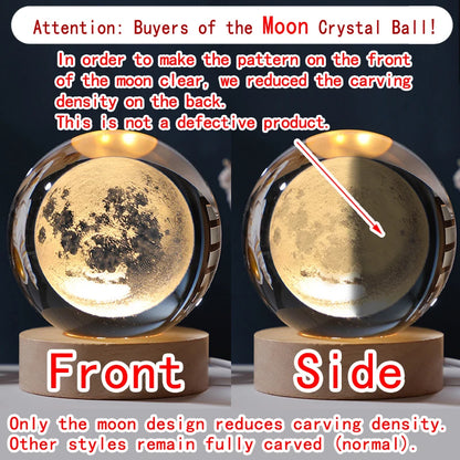 3D Crystal Ball LED Night Light – Glowing Galaxy Lamp (5cm) 