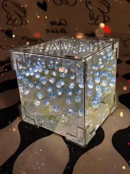 Creative DIY Tulip Flower Sea Cube 3D Night Lamp – Material Kit 