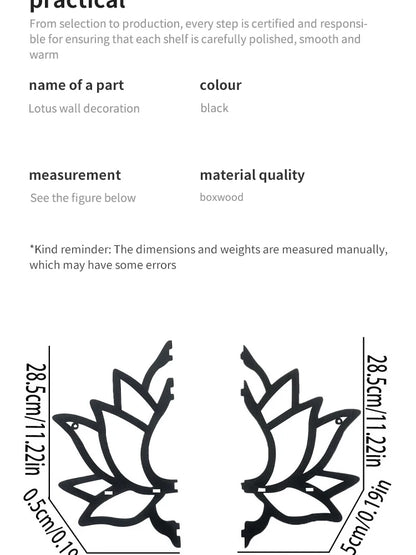 Wooden Lotus Hollow Decorative Rack – Aromatherapy Organizer & Wall Shelf 