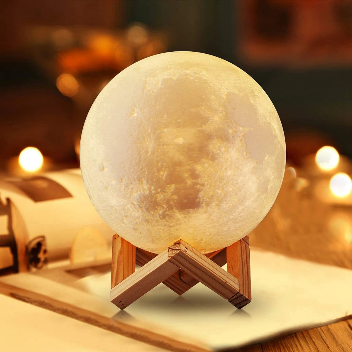 8cm Moon Lamp LED Night Light – Starry Bedroom Decor 