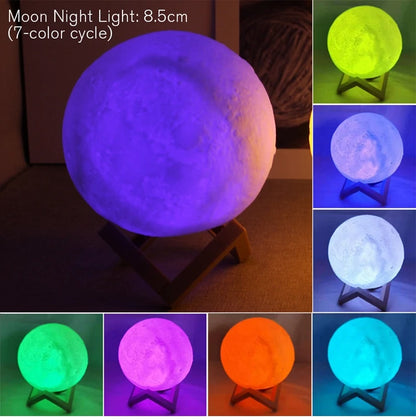 8cm Moon Lamp LED Night Light – Starry Bedroom Decor 