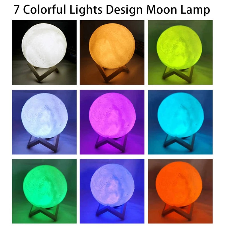 8cm Moon Lamp LED Night Light – Starry Bedroom Decor 