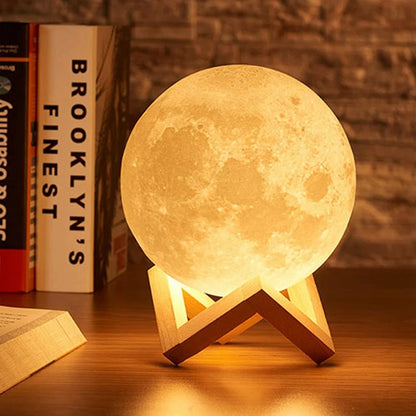 8cm Moon Lamp LED Night Light – Starry Bedroom Decor 