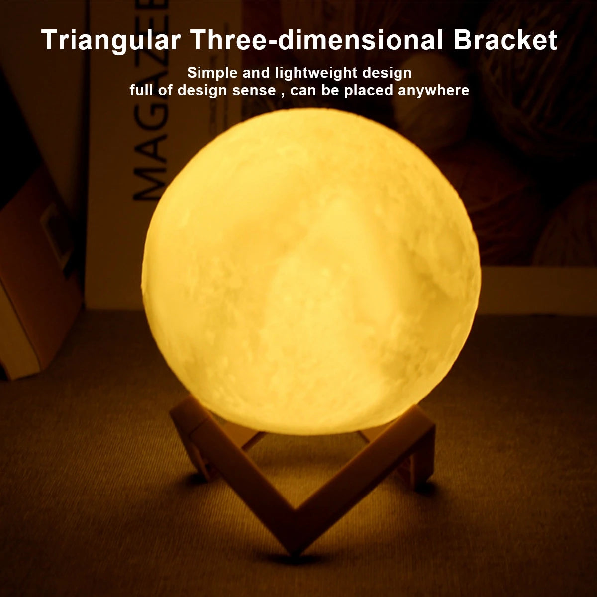 8cm Moon Lamp LED Night Light – Starry Bedroom Decor 