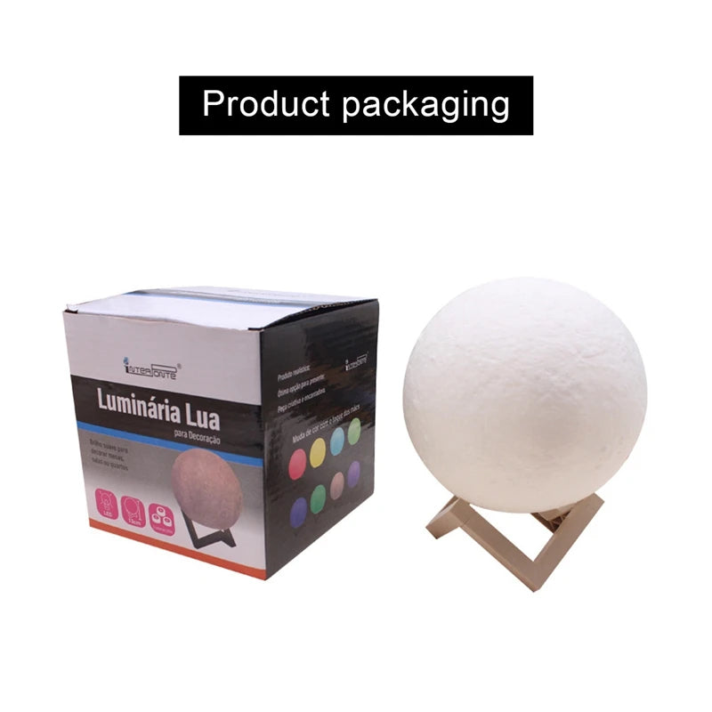 8cm Moon Lamp LED Night Light – Starry Bedroom Decor 