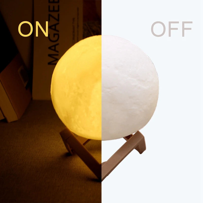 8cm Moon Lamp LED Night Light – Starry Bedroom Decor 