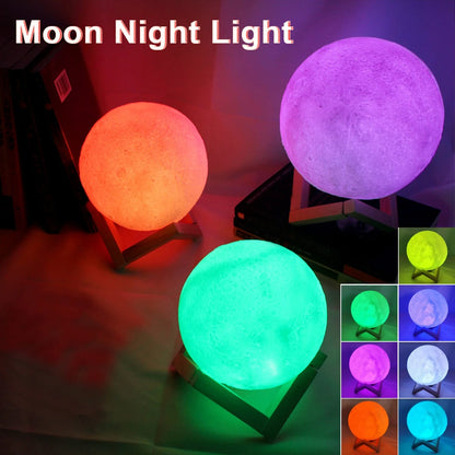 8cm Moon Lamp LED Night Light – Starry Bedroom Decor 